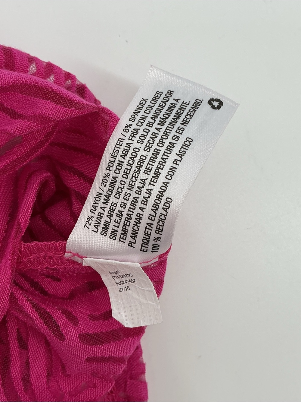 Ava & Viv Hot Pink Geometric Sleeveless Swimsuit Cover-up Tank Top NWT - Picture 5 of 8